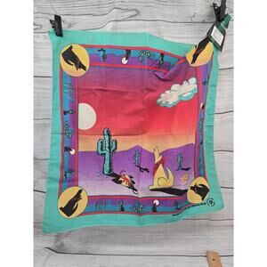 South West Bandana Hav A Hank USA Coyote Cactus Crafted With Pride America NWT